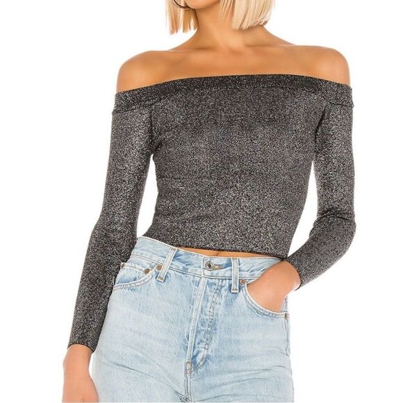 superdown • Kemi off shoulder glitter top - Picture 1 of 5